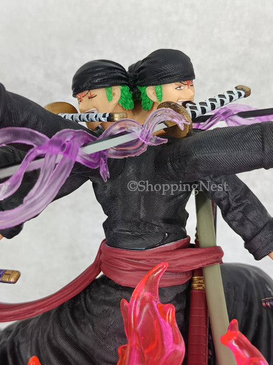 One Piece Roronoa Zoro Nine Knives Three Faces Asura Form Action Figure | 28 Cms |