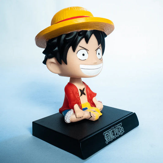 One Piece | Monkey D. Luffy Bobblehead With Mobile Holder | Car, Table, Desk | 13.5 Cm |