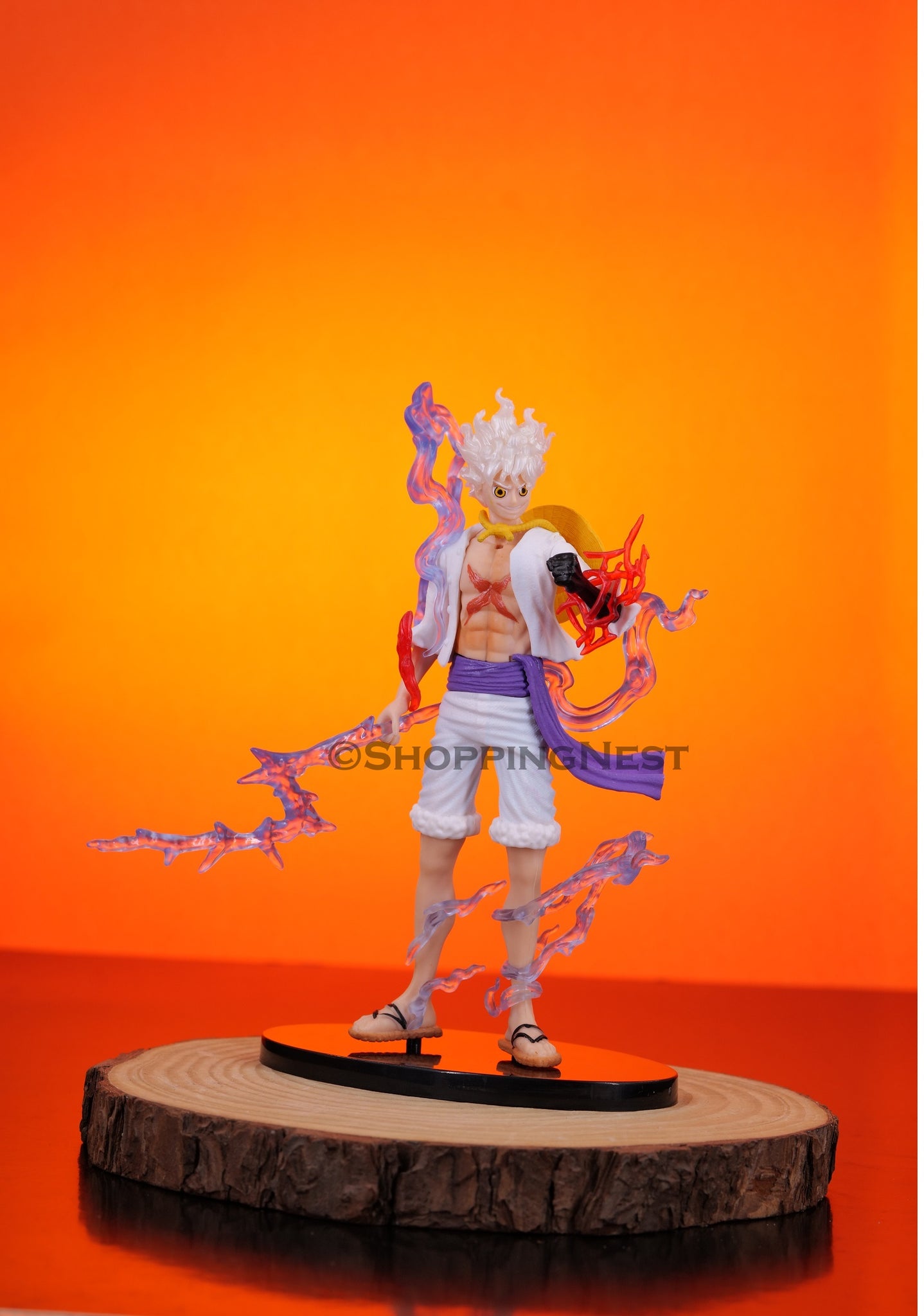 One Piece | Monkey D Luffy Gear 5 Anime Action Figure | Sun God Nika | White | 18 Cm |