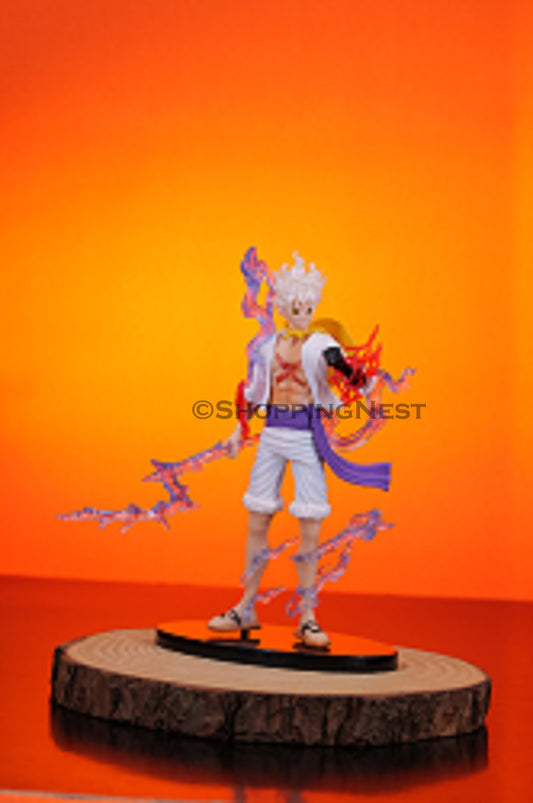 One Piece | Monkey D Luffy Gear 5 Anime Action Figure | Sun God Nika | White | 18 Cm |