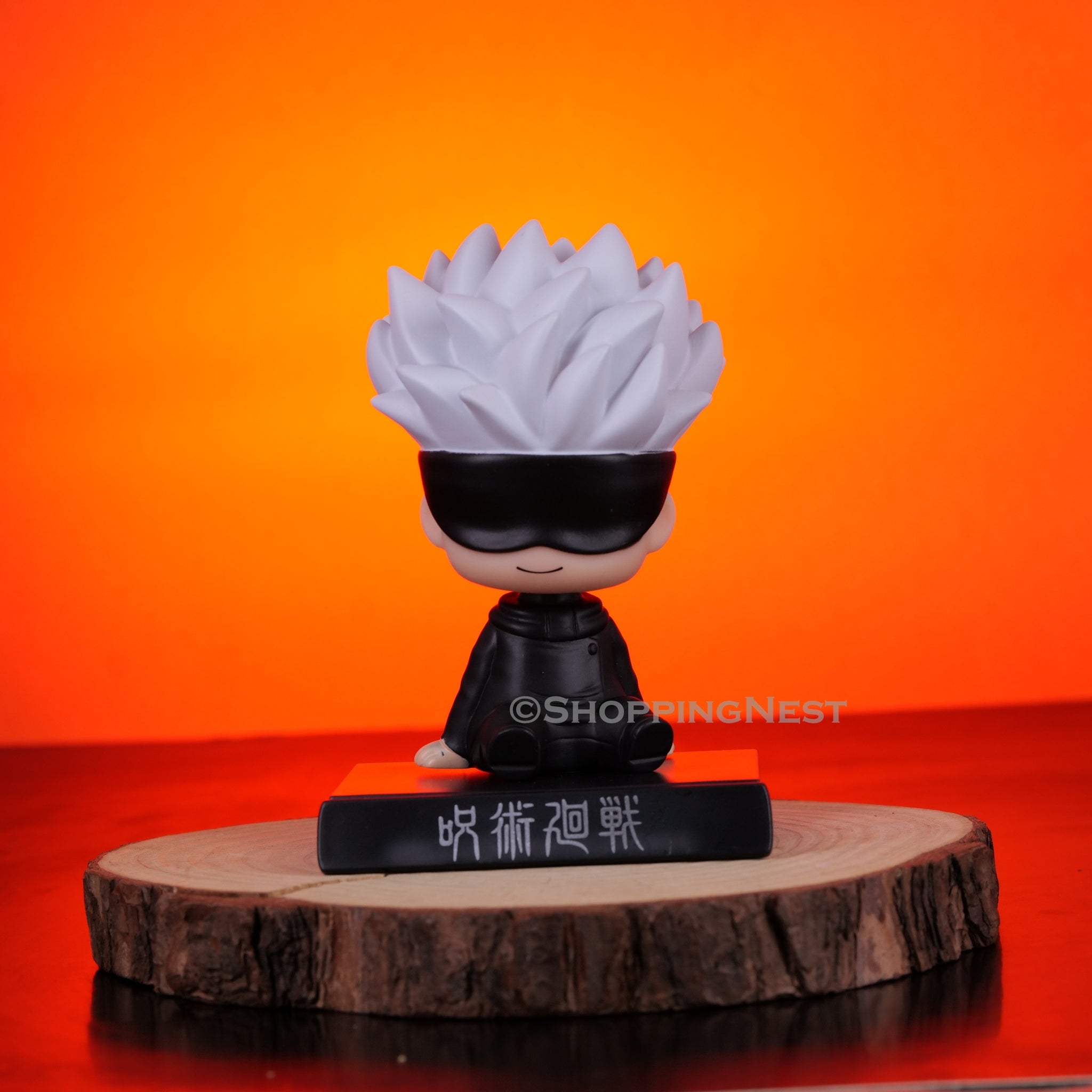 Jujutsu Kaisen Gojo Satoru Bobblehead With Mobile Holder For Cars | 14.5 CMS |