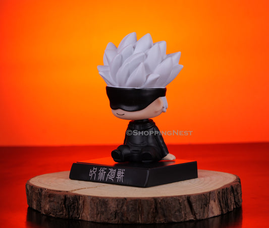 Jujutsu Kaisen Gojo Satoru Bobblehead With Mobile Holder For Cars | 14.5 CMS |