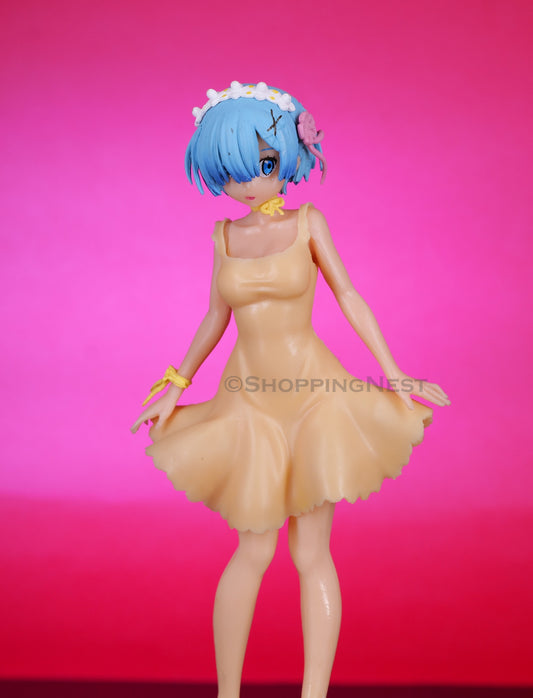 Rem with Yellow Dress Action Figurine Collectable PVC Anime Figurine Collectible | 20 Cm |