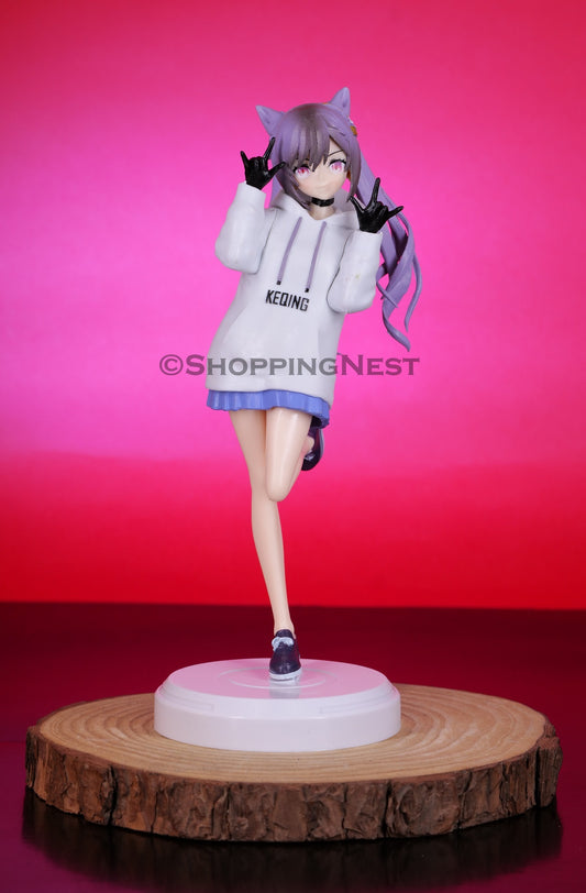 Genshin Impact Keqing in Hoodie PVC Anime Figure |  25 Cms  |