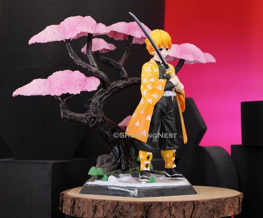 Demon Slayer Zenitsu Agatsuma Cherry Blossom Sakura Tree PVC Action Figure | 19 CMS |