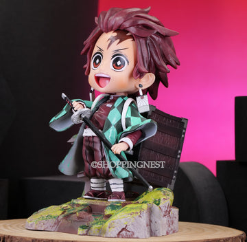 Demon Slayer Kimetsu No Yaiba Kamado Tanjiro Sitting On Roof  Action Figure | 17 Cms |