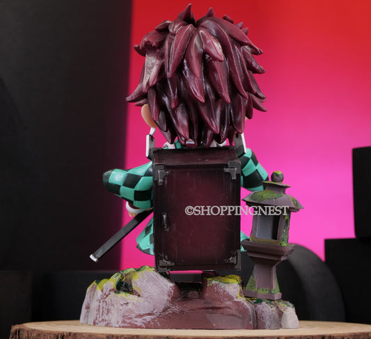 Demon Slayer Kimetsu No Yaiba Kamado Tanjiro Sitting On Roof  Action Figure | 17 Cms |