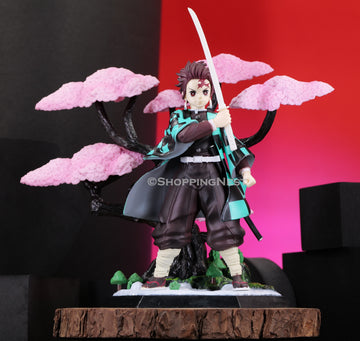 Demon Slayer Tanjiro Kamado Cherry Blossom Sakura Tree PVC Action Figure | 19 CMS |