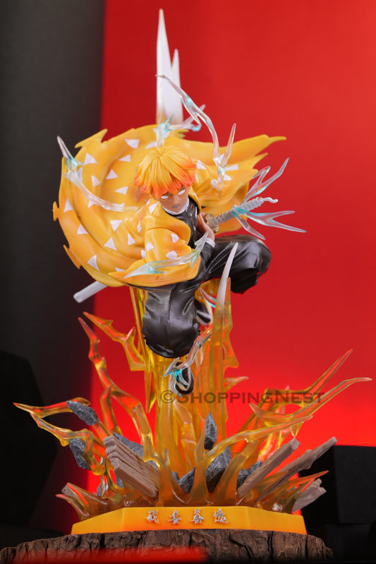 Demon Slayer | Zenitsu Agatsuma Anime Action Figure | Inbuilt Lights | 31 Cms |