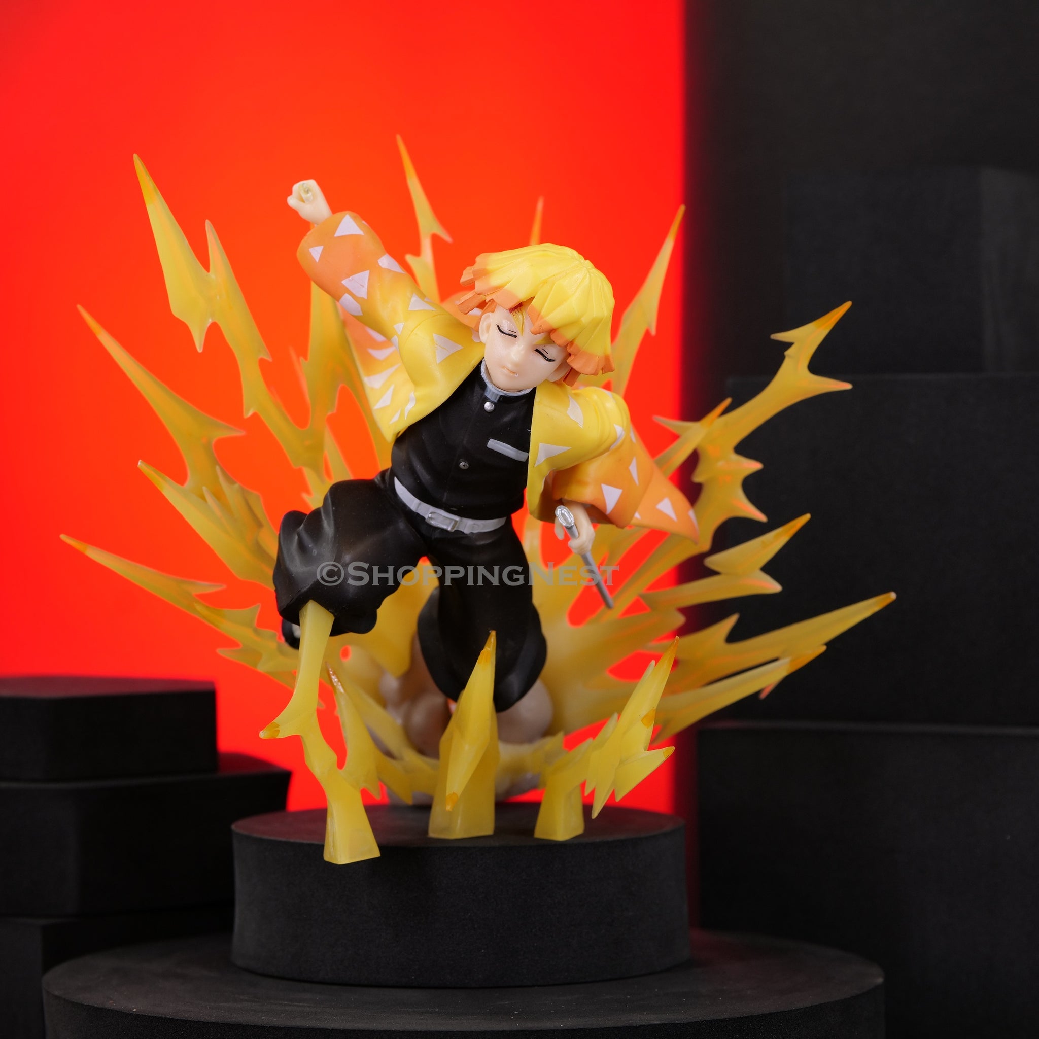 Demon Slayer Agatsuma Zenitsu Action Figure Lightning Effect | 21 Cms  |