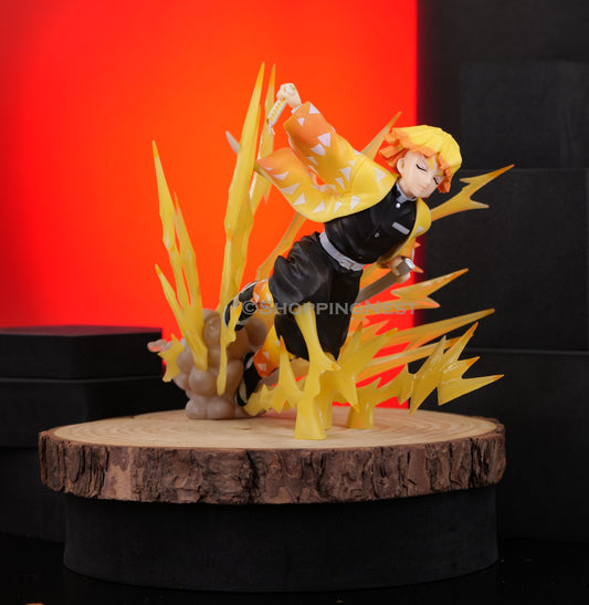 Demon Slayer Agatsuma Zenitsu Action Figure Lightning Effect | 21 Cms  |