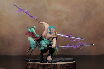 One Piece Anime Roronoa Zoro Combat Mode Anime Action Figure With 2 Heads | 15 Cms|