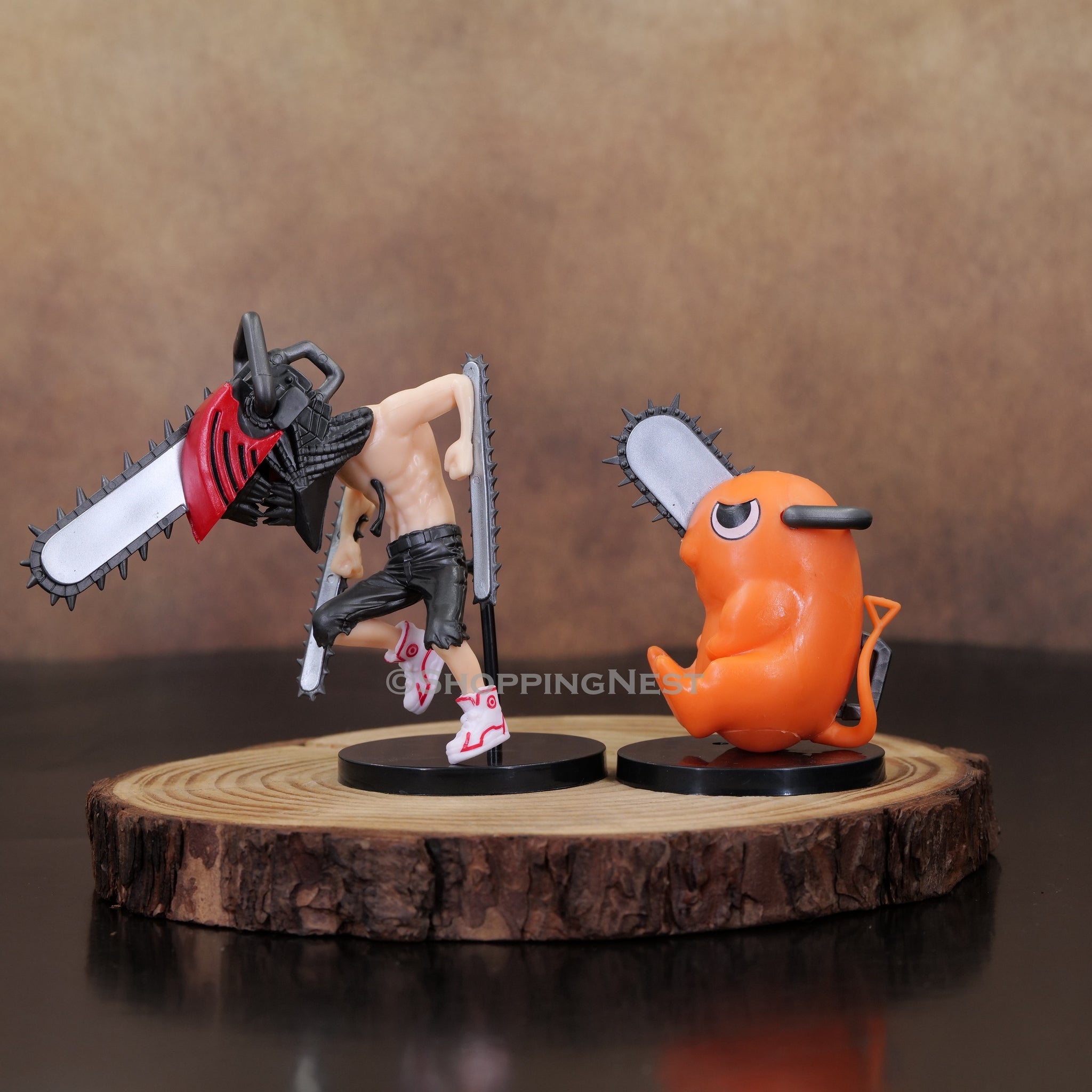 Chainsaw Man | Denji Shirtless and Pochita Set Of 2 Anime Action Figurine Set | 11 cm |