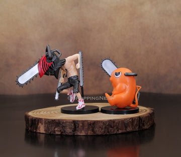 Chainsaw Man | Denji Shirtless and Pochita Set Of 2 Anime Action Figurine Set | 11 cm |