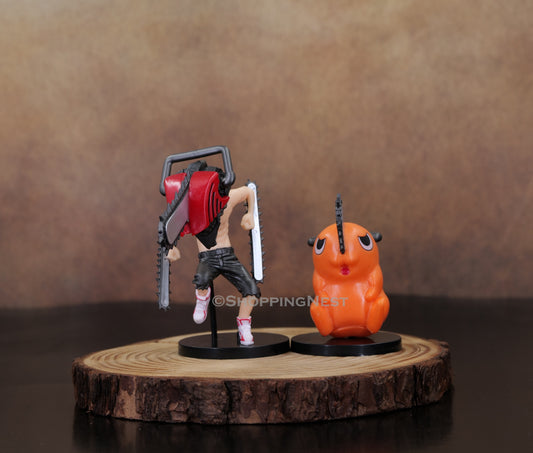 Chainsaw Man | Denji Shirtless and Pochita Set Of 2 Anime Action Figurine Set | 11 cm |