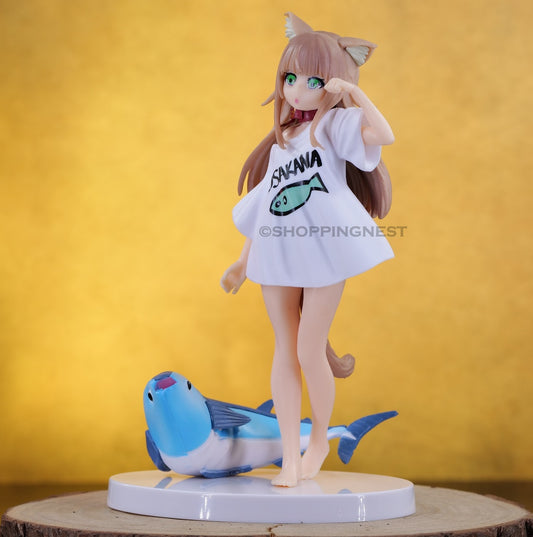 Charming Catgirl Figurine - Perfect Anime Collector's Gift, Ideal for Bedroom & Car Decor | 18 CMS |