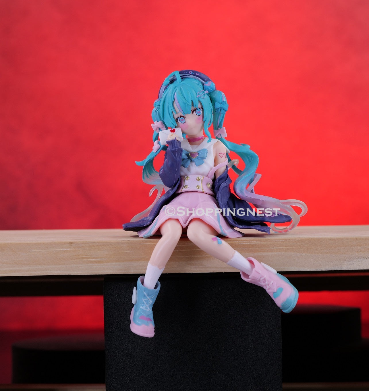 Sitting Posture Pink Miku Action Figures For Girls Gift Anime Figure Collectible Manga Toys | 14 CMS |