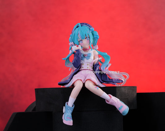 Sitting Posture Pink Miku Action Figures For Girls Gift Anime Figure Collectible Manga Toys | 14 CMS |