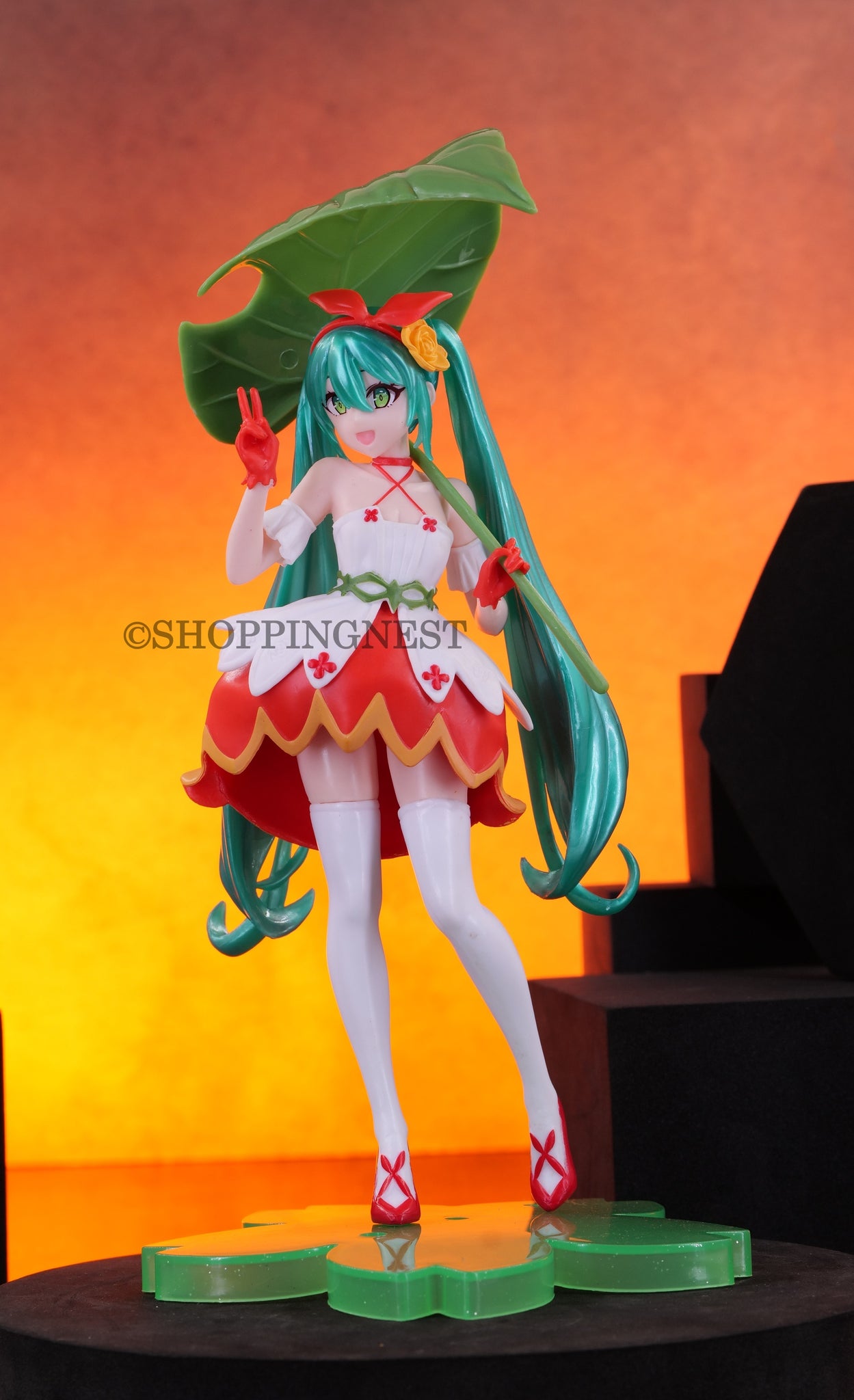 Hatsune Miku Tumbelina Green Leaf  Action Figure PVC  | 21 CMS |