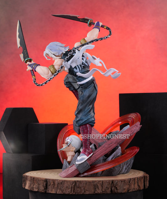 Demon Slayer Anime Tengen Uzui Attacking Mode 2 FACE PVC Action Figure | 27 CM |