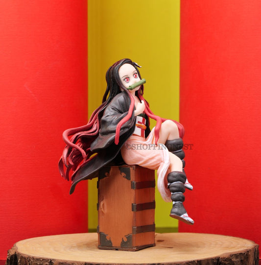 Demon Slayer Nezuko Sitting on backpack Figure  | 16Cms |