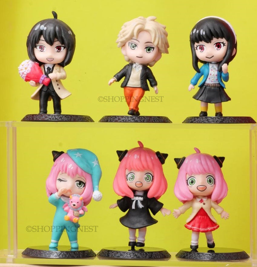 Spy X Family | Set Of 6 Anime Action Figures Model C | 9-10 Cm |