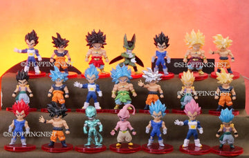 Dragon Ball Z | Set of 21 Action Figures | Super Goku Vegeta Broly Buu | 7-8 Cm |