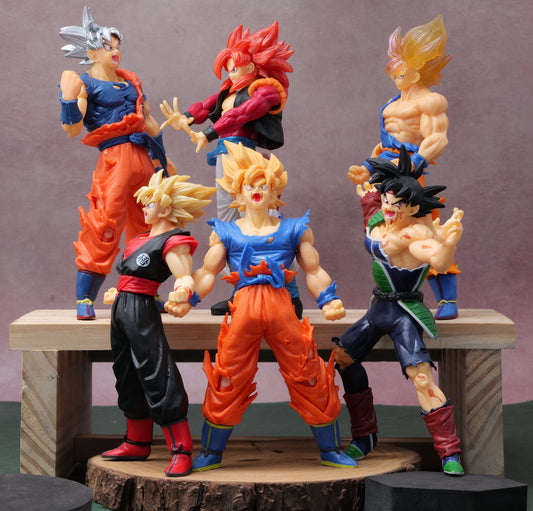 DRAGON BALL Z DBZ Set of 6 Big Set A Super Saiyan Action Figures  |18.5 CMS | V