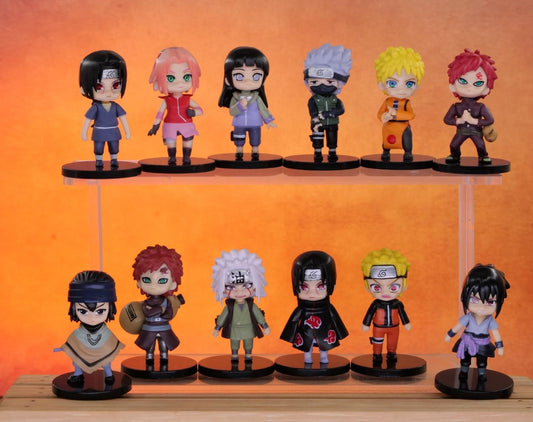 Naruto Anime Figures Set Of 12 Set A  | 7- 8 Cm |