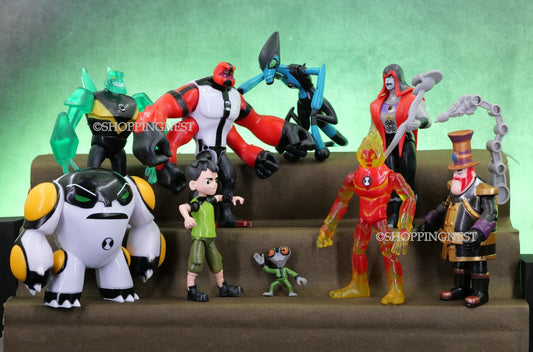 Ben 10 | Set Of 9 Cartoon Action Figures | 3-12.5 Cms |