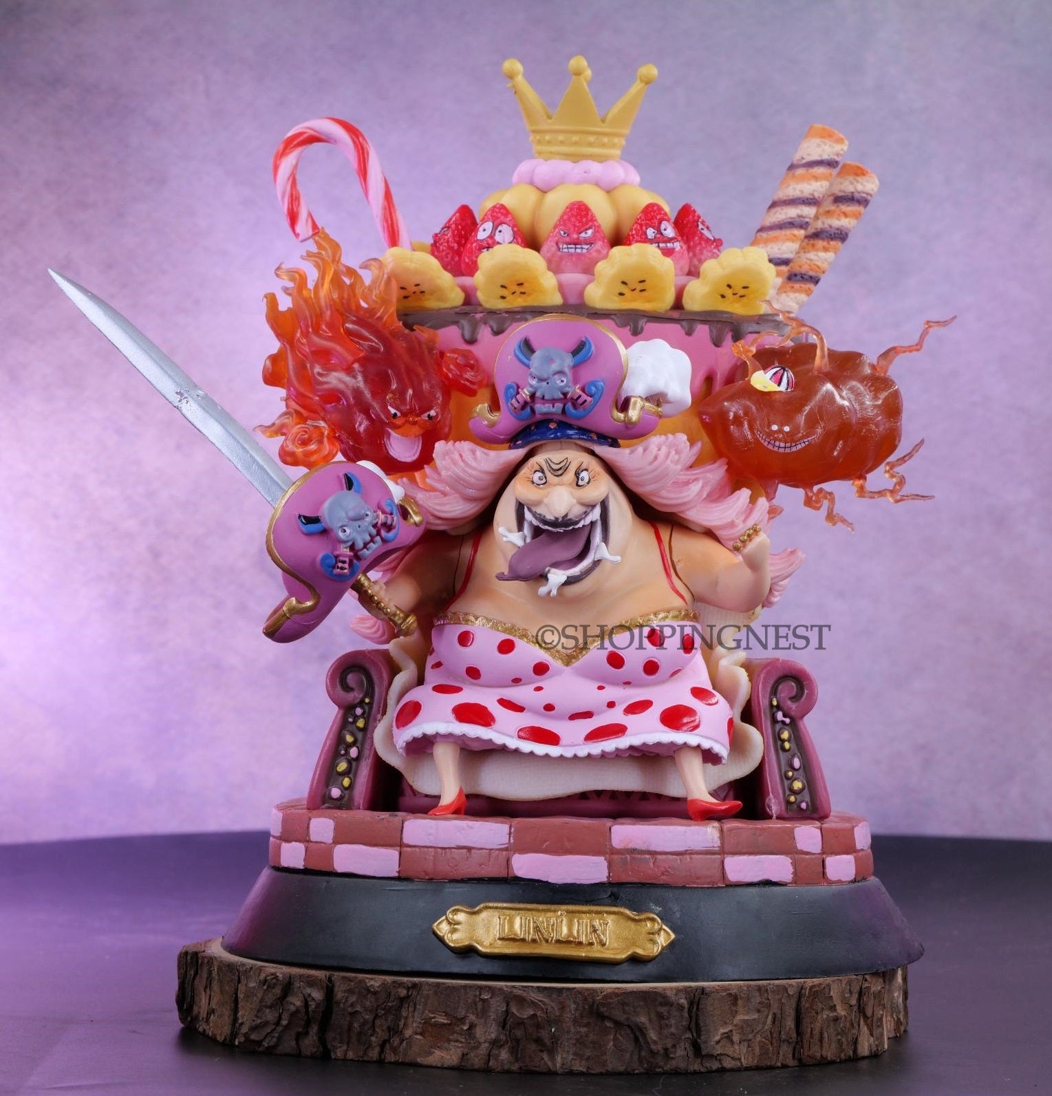 One Piece | Charlotte Linlin BIG MOM On Throne Anime Action Figure | 24 Cm |