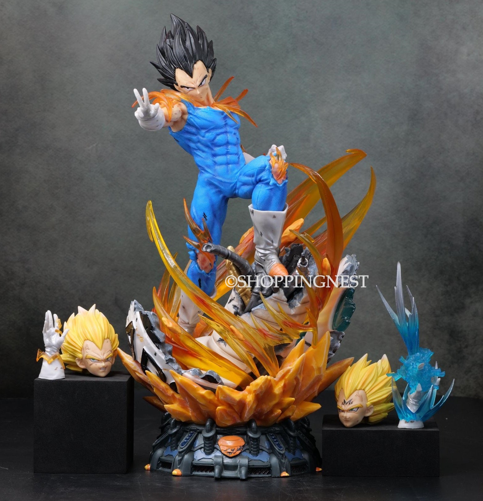 DBZ Vegeta 3 Heads Action Figure PVC Anime Figurine |41 Cms |