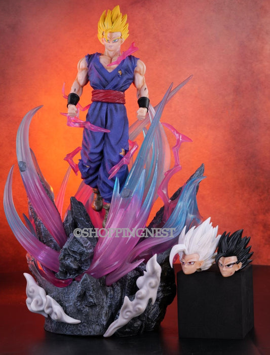 Dragon Ball Z | Ulimate Gohan Anime Action Figure | 3 Heads And Lights |43 Cms |