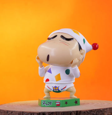 Shinchan Sleeping White Nightsuit Cartoon Action Figure | 11.5 Cms |