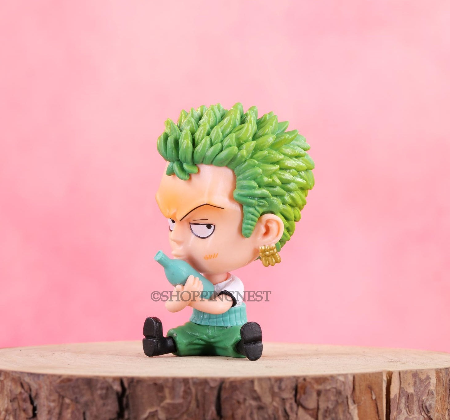 One Piece Roronoa Zoro Hold Bottle Cute Mini PVC Figure Statue | 9 CMS |