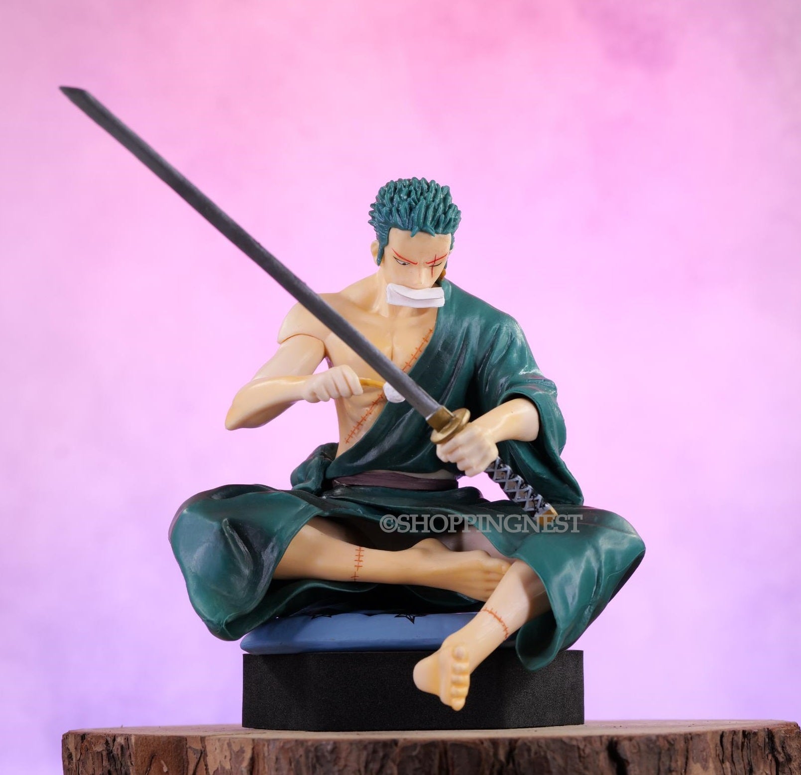 One Piece Roronoa Zoro Sitting 18 Action Figure 15 Cms