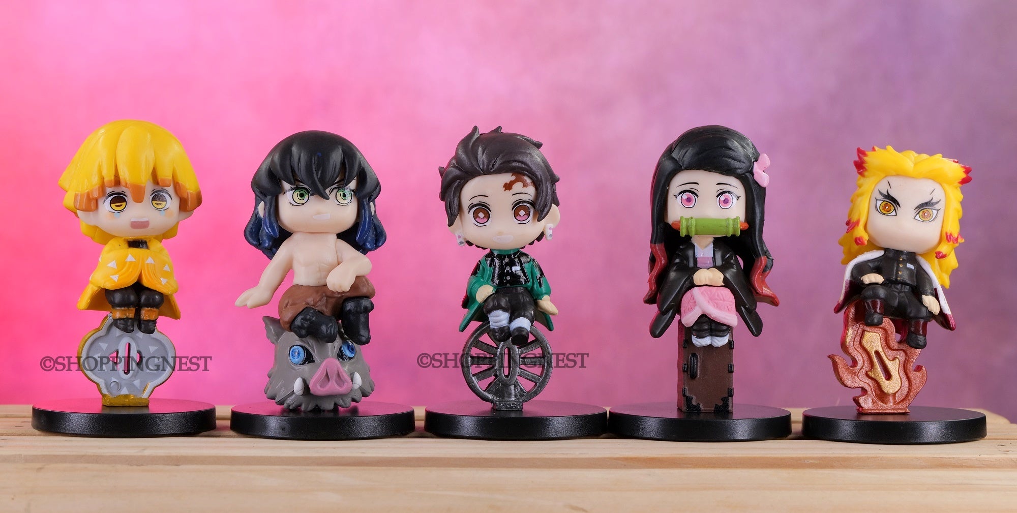 Demon slayer Set of 5 Chibi Sitting Action Figures