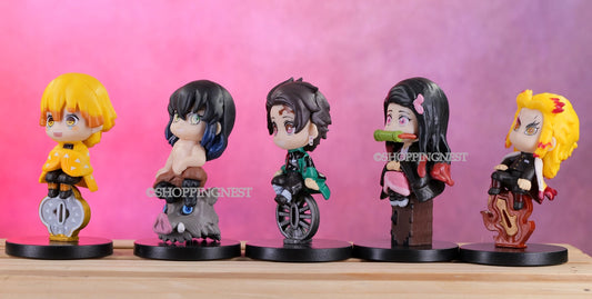 Demon slayer Set of 5 Chibi Sitting Action Figures