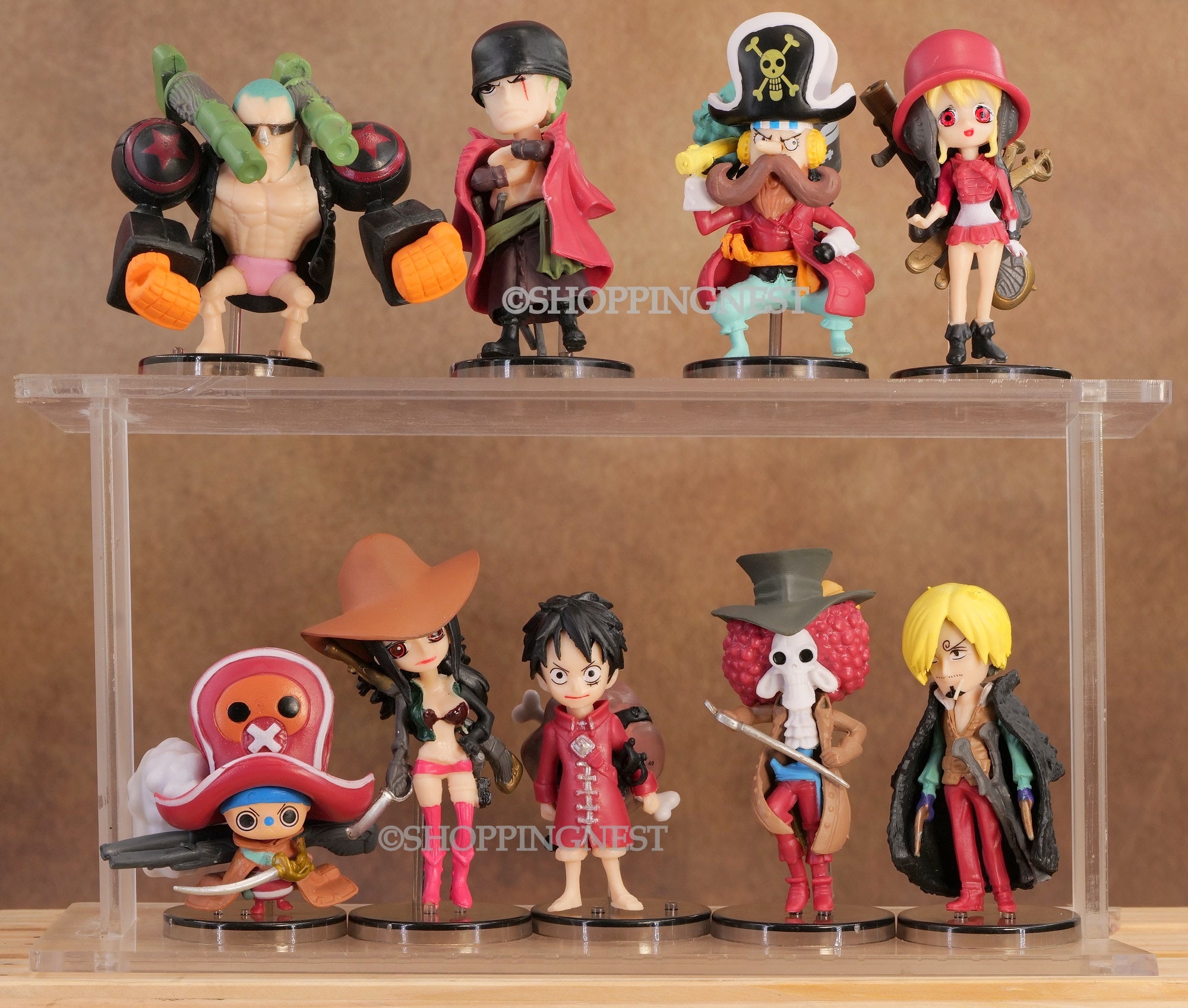 One Piece Set of 9 Action Figures Multicolour PVC Detailed Anime Figures | 9-10 CMS |