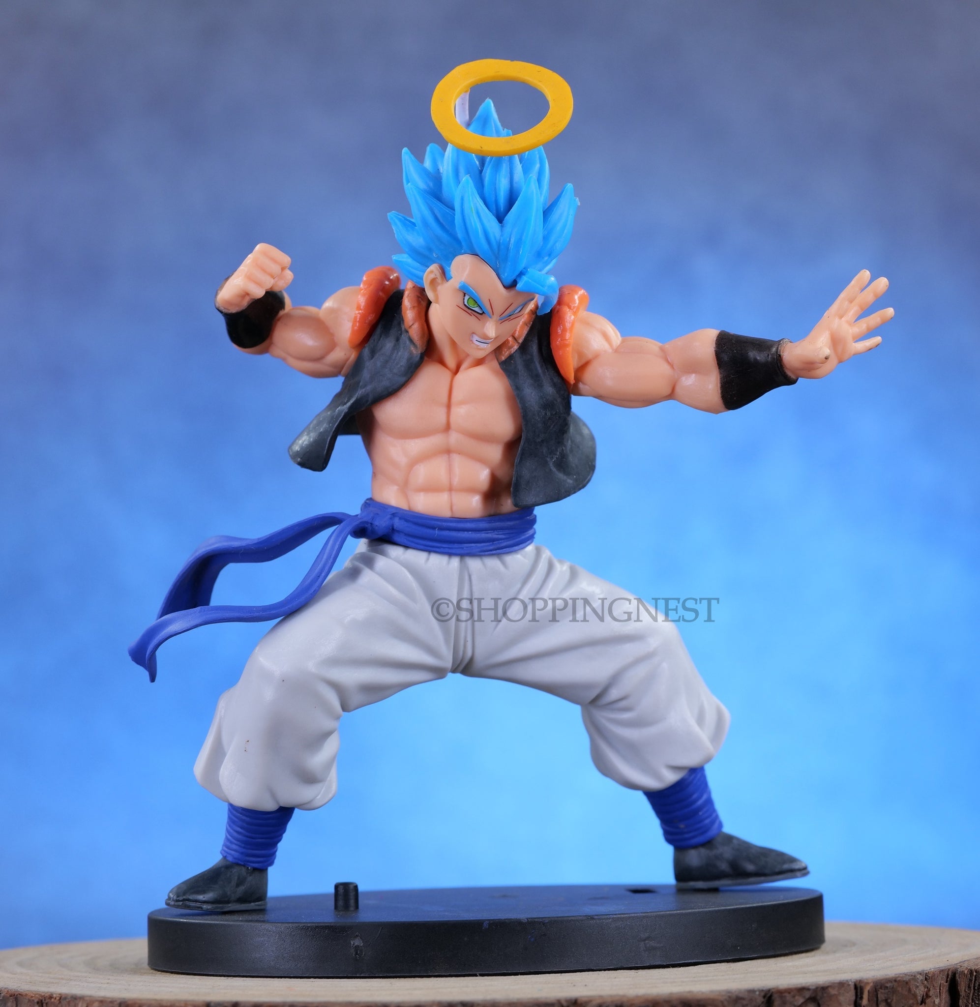 Dragon Ball Z Gogeta Super Saiyan Blue with Halo Action Figure PVC | 15 Cms |