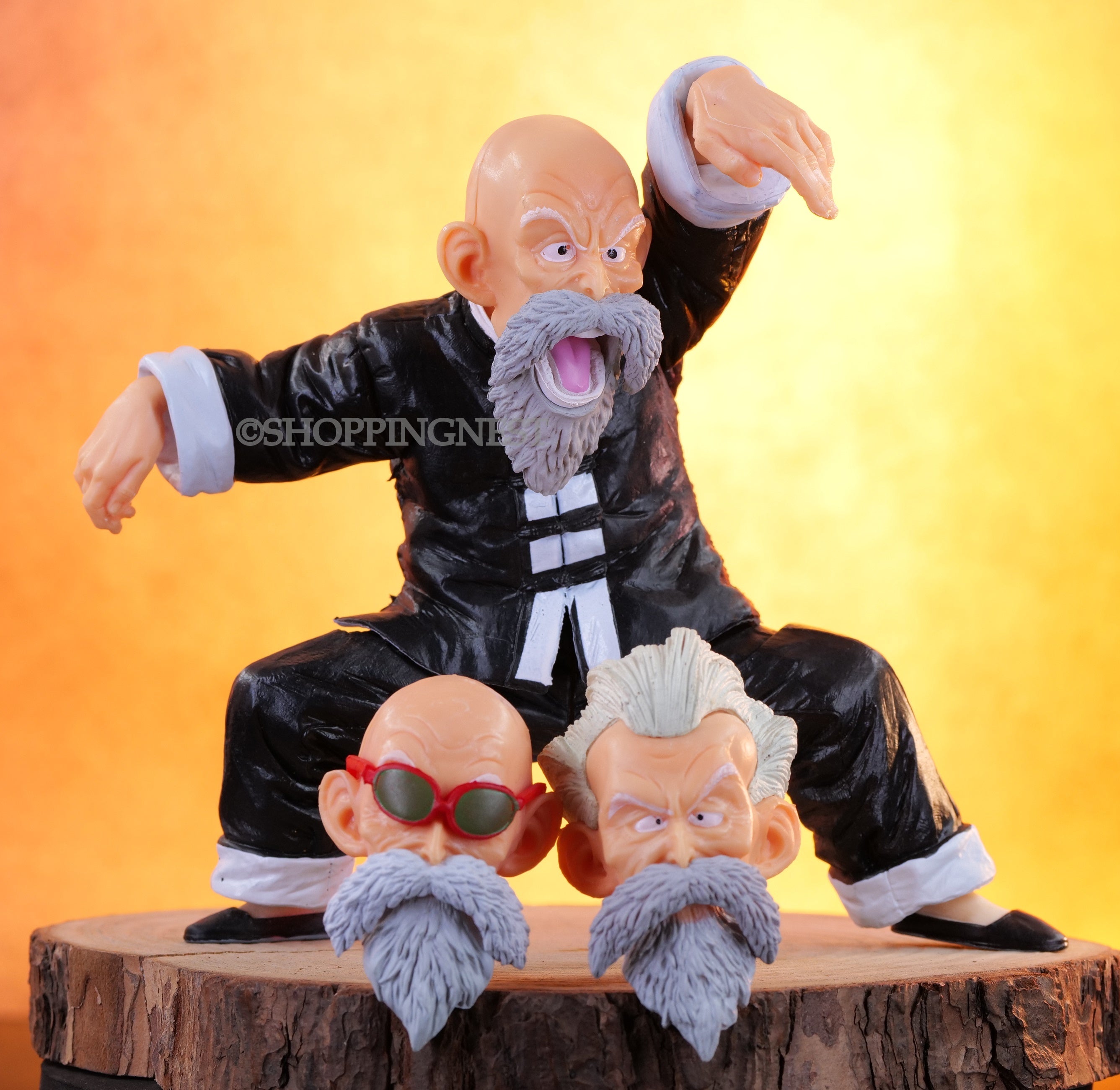 DBZ Jackie Chun Muten Roshi Action Figure Three Head Replaceable | 16