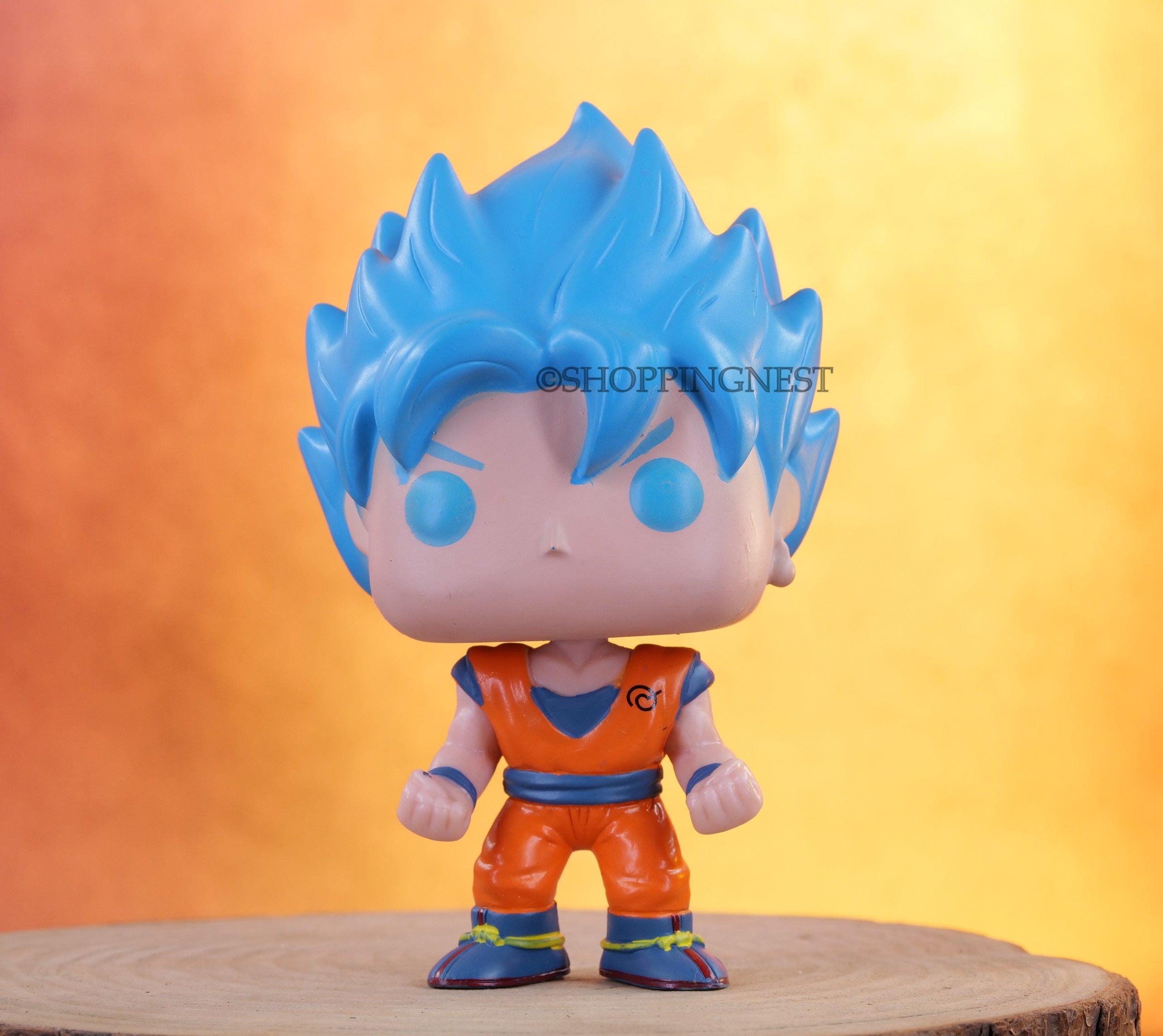 Funko Pop DBZ Goku Blue Hair cute with Box Action figure 13 Cm