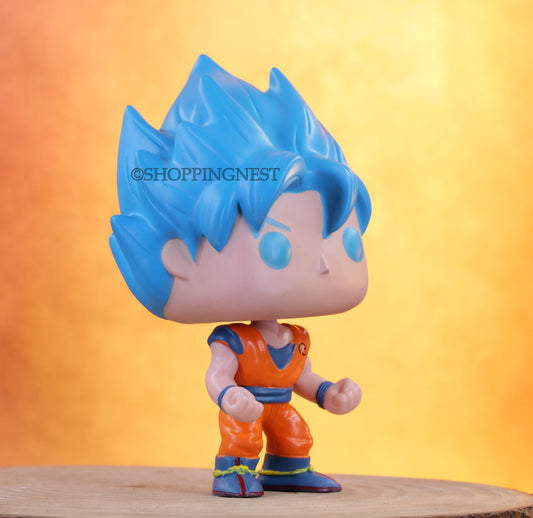 Funko Pop DBZ Goku Blue Hair cute with Box Action figure |  13 Cm |