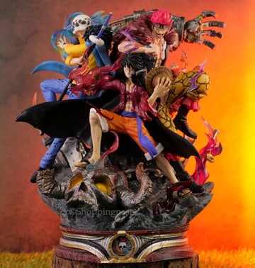 One Piece | Three Captains Luffy Trafalgar D. Water Law Eustass | Premium Anime Action Figure | 36 Cm |