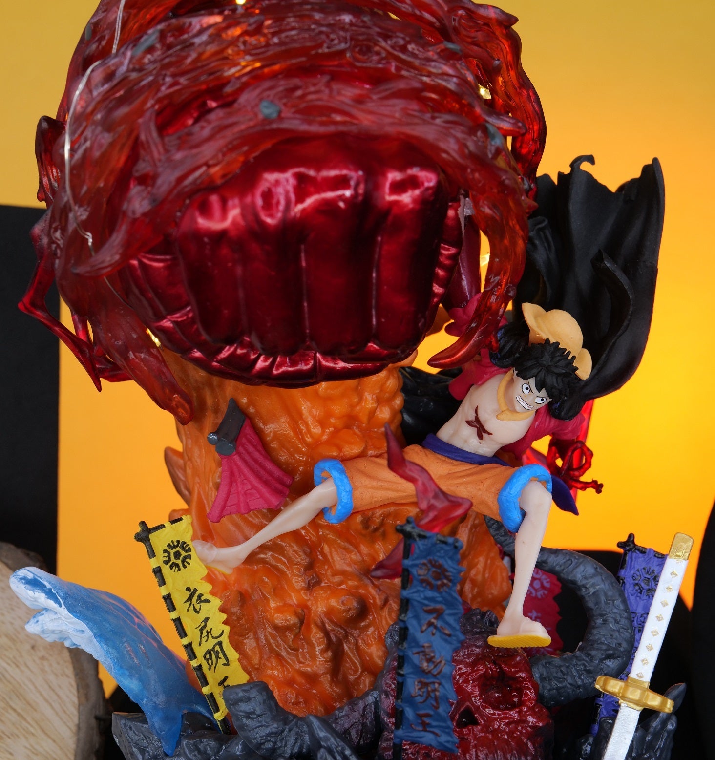 luffy gear 4 action figure One Piece |PVC| Monkey D. Luffy Gear 4 Fire Punch Action Figure 21.5 c