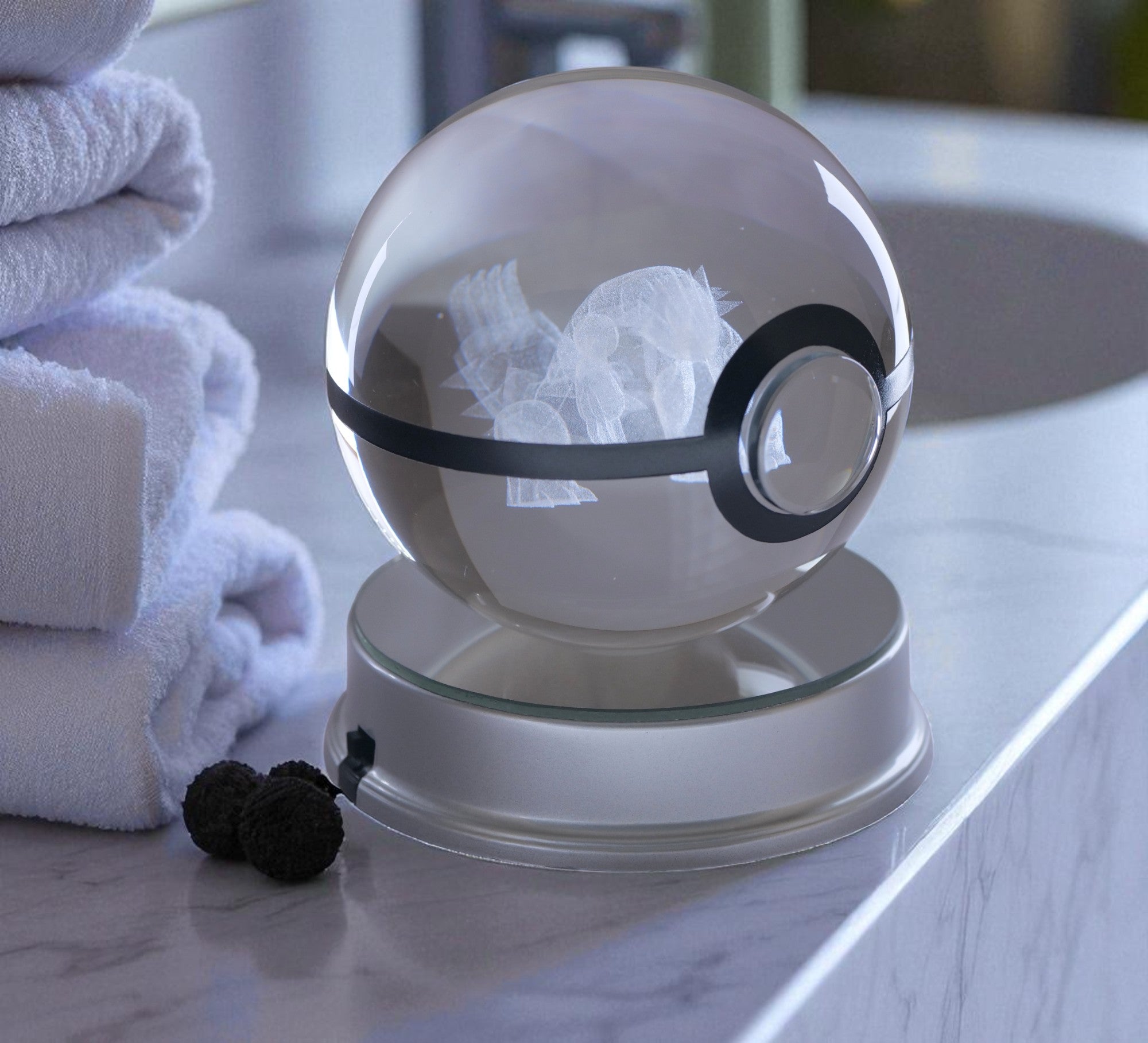  Groudon Crystal Poké Ball 3D Without light on table 