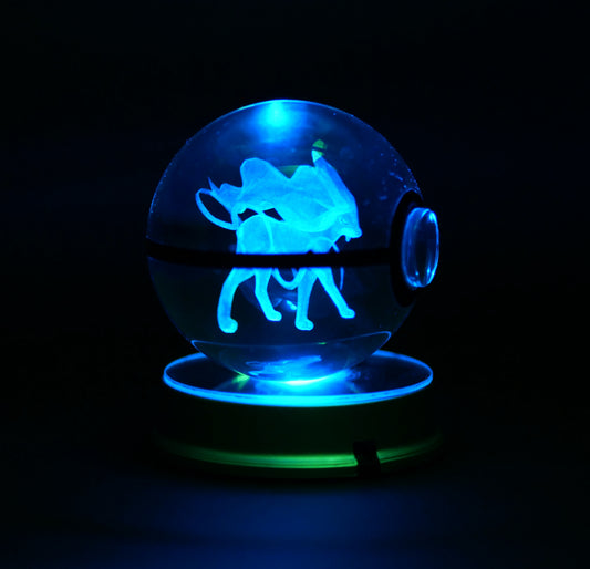 Pokémon Crystal Poké Ball 3D  with blue light 