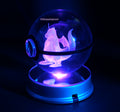  Dragonite Crystal Poké Ball 3D with pink light 