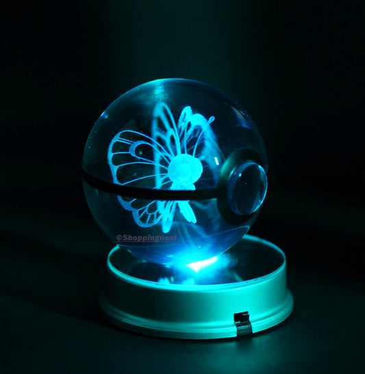 Pokémon Crystal Poké Ball 3D with sky blue colour 