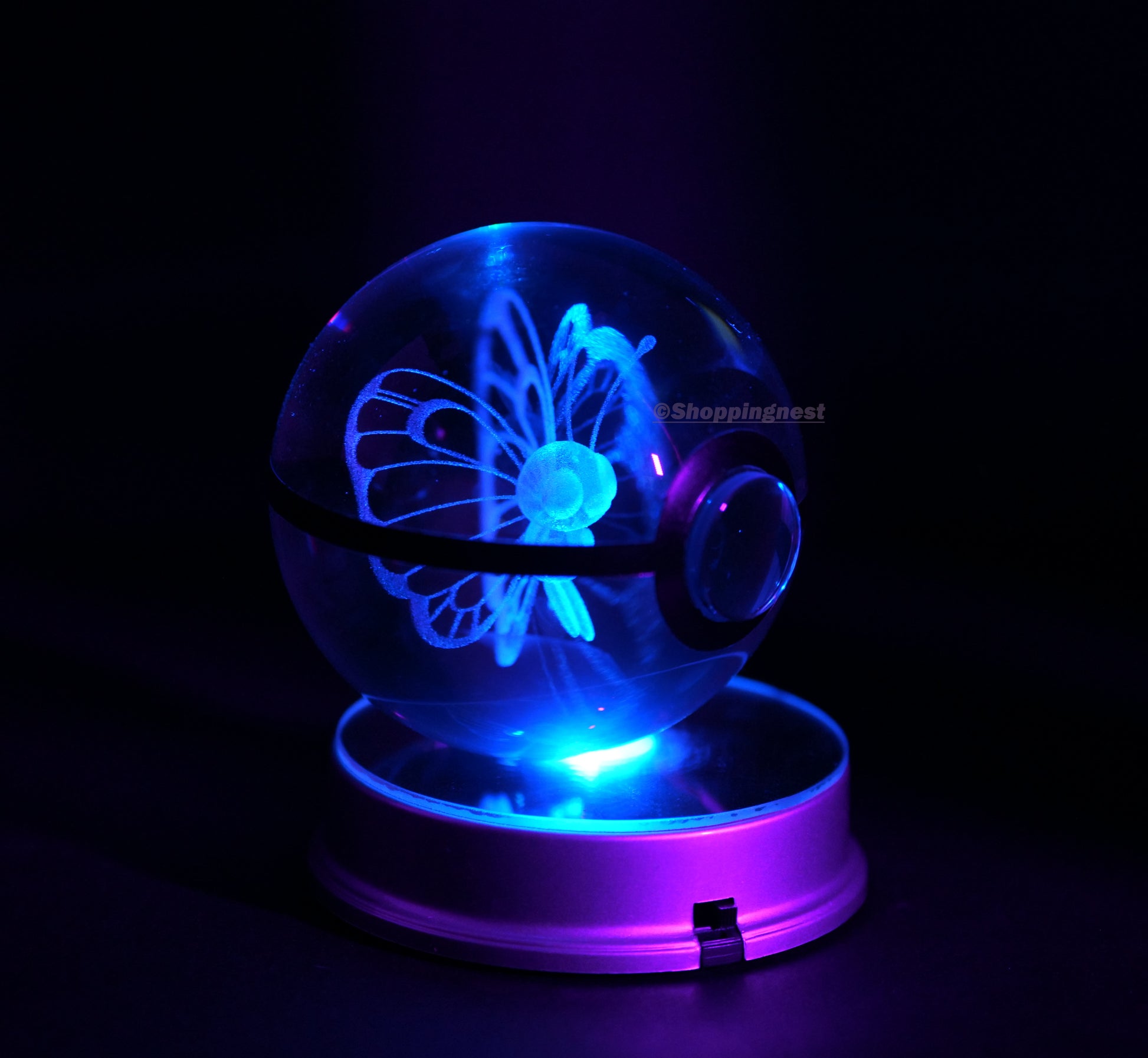 Pokémon Crystal Poké Ball 3D with blue colour 